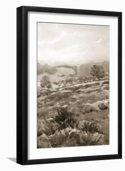 Field of Flowers III Sepia-Wild Apple Portfolio-Framed Art Print