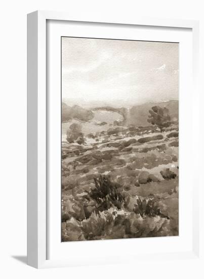 Field of Flowers III Sepia-Wild Apple Portfolio-Framed Art Print