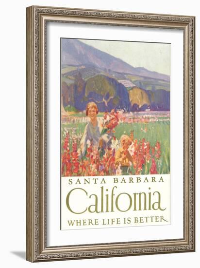 Field of Flowers, Santa Barbara, Calfornia-null-Framed Art Print