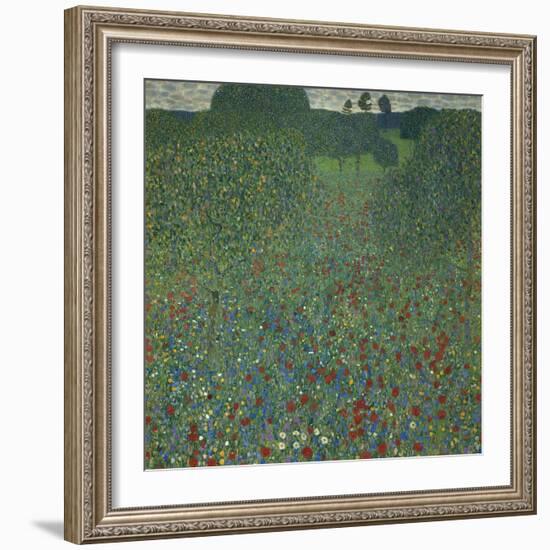 Field of Poppies, 1907-Gustav Klimt-Framed Giclee Print