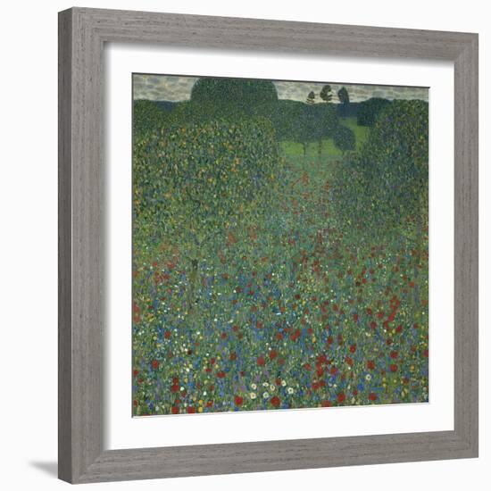 Field of Poppies, 1907-Gustav Klimt-Framed Giclee Print