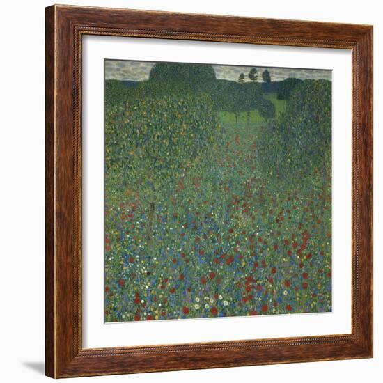 Field of Poppies, 1907-Gustav Klimt-Framed Giclee Print