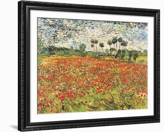 Field of Poppies, Auvers-Sur-Oise, c.1890-Vincent van Gogh-Framed Art Print