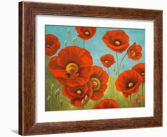 Field of Poppies I-Vivien Rhyan-Framed Premium Giclee Print