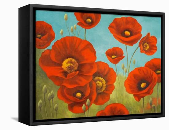 Field of Poppies I-Vivien Rhyan-Framed Stretched Canvas