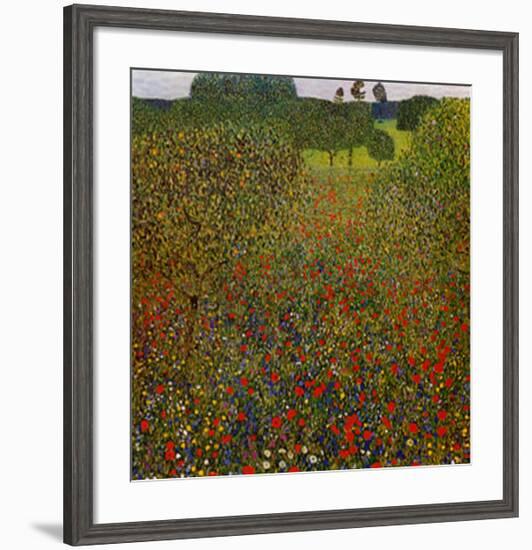 Field of Poppies-Gustav Klimt-Framed Art Print