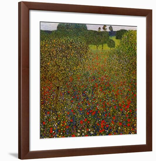 Field of Poppies-Gustav Klimt-Framed Art Print