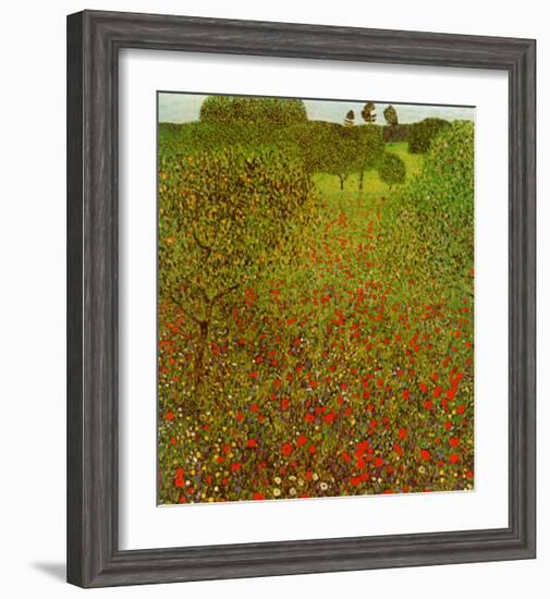 Field of Poppies-Gustav Klimt-Framed Art Print