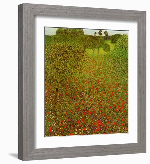 Field of Poppies-Gustav Klimt-Framed Art Print