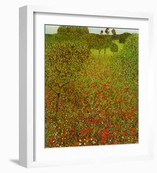 Field of Poppies-Gustav Klimt-Framed Art Print