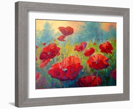 Field Of Poppies-Marion Rose-Framed Giclee Print