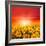 Field of Sunflowers and Sun in the Blue Sky.-Ale-ks-Framed Photographic Print