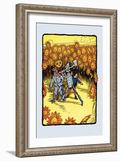 Field of Sunflowers-John R. Neill-Framed Art Print