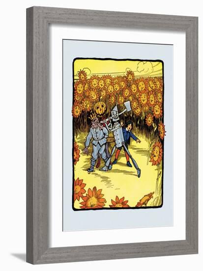 Field of Sunflowers-John R. Neill-Framed Art Print