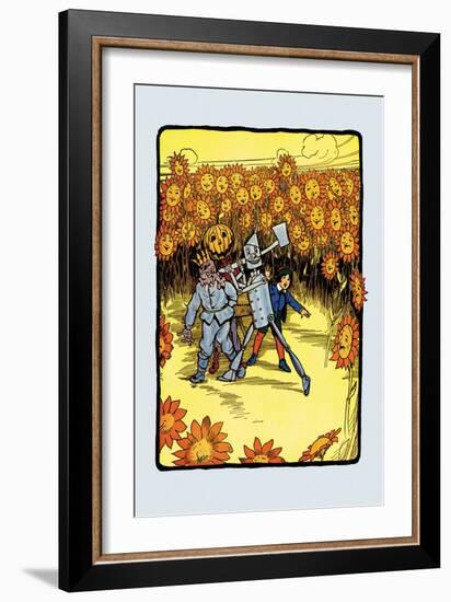 Field of Sunflowers-John R. Neill-Framed Art Print