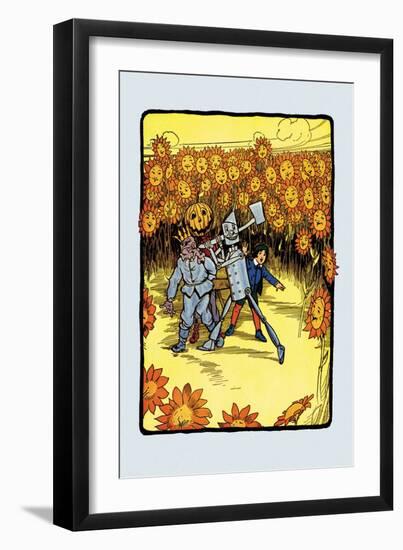 Field of Sunflowers-John R. Neill-Framed Art Print