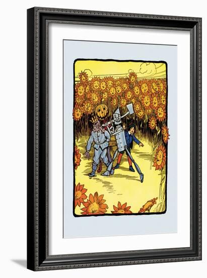 Field of Sunflowers-John R. Neill-Framed Art Print