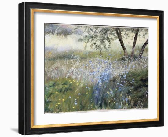 Field with Blue Flowers-Helen J. Vaughn-Framed Giclee Print