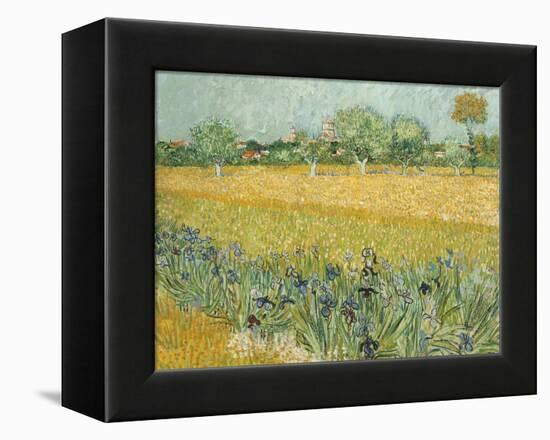 Field with Irises Near Arles-Vincent van Gogh-Framed Premier Image Canvas