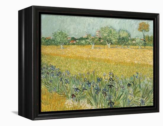 Field with Irises Near Arles-Vincent van Gogh-Framed Premier Image Canvas