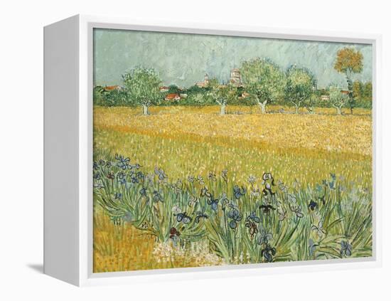Field with Irises Near Arles-Vincent van Gogh-Framed Premier Image Canvas