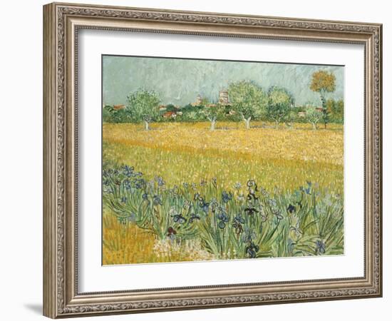 Field with Irises Near Arles-Vincent van Gogh-Framed Giclee Print