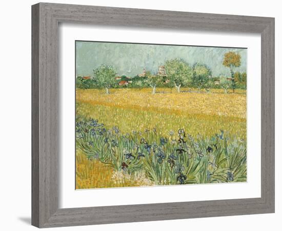 Field with Irises Near Arles-Vincent van Gogh-Framed Giclee Print