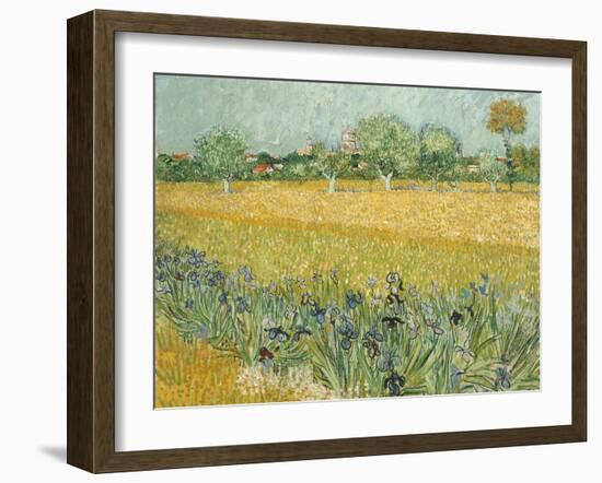 Field with Irises Near Arles-Vincent van Gogh-Framed Giclee Print