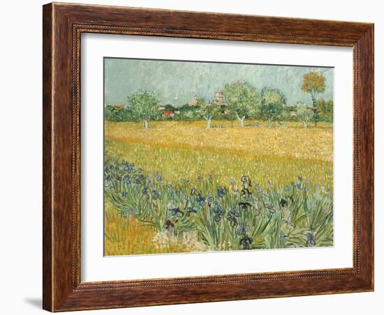 Field with Irises Near Arles-Vincent van Gogh-Framed Giclee Print