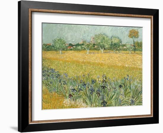 Field with Irises Near Arles-Vincent van Gogh-Framed Giclee Print