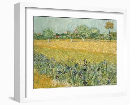 Field with Irises Near Arles-Vincent van Gogh-Framed Giclee Print