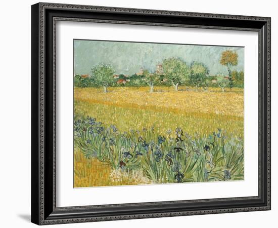 Field with Irises Near Arles-Vincent van Gogh-Framed Giclee Print