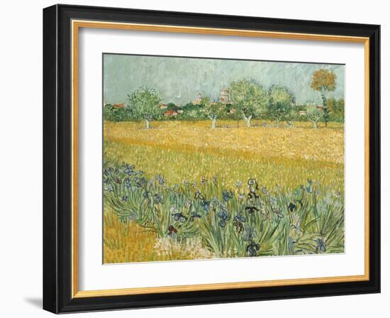 Field with Irises Near Arles-Vincent van Gogh-Framed Giclee Print