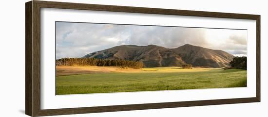 Fields and hills late afternoon sunlight, Imbabura Province, Ecuador-null-Framed Photographic Print