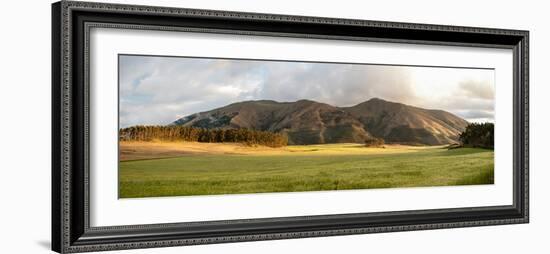 Fields and hills late afternoon sunlight, Imbabura Province, Ecuador-null-Framed Photographic Print