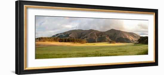 Fields and hills late afternoon sunlight, Imbabura Province, Ecuador-null-Framed Photographic Print