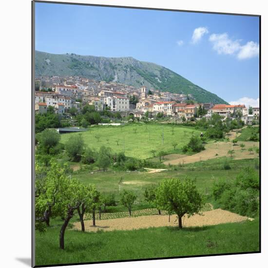 Fields Below the Town of Ortona Dei Marsi in Abruzzo, Italy, Europe-Tony Gervis-Mounted Photographic Print