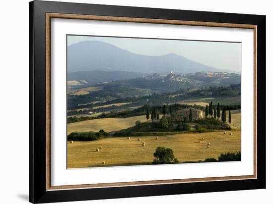 Fields in Tuscany with Hills Beyond-Ralph Richter-Framed Photographic Print