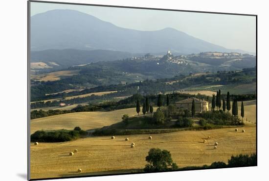 Fields in Tuscany with Hills Beyond-Ralph Richter-Mounted Photographic Print
