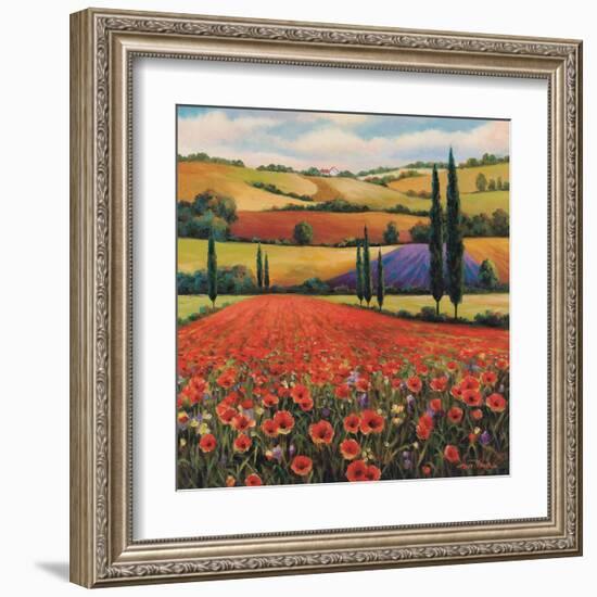 Fields of Poppies II-TC Chiu-Framed Art Print