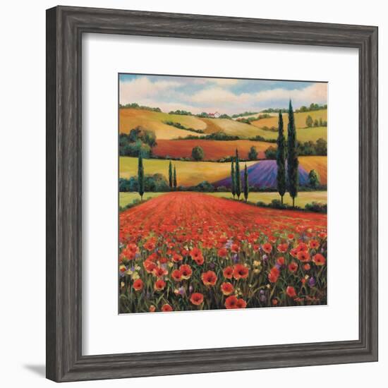 Fields of Poppies II-TC Chiu-Framed Art Print