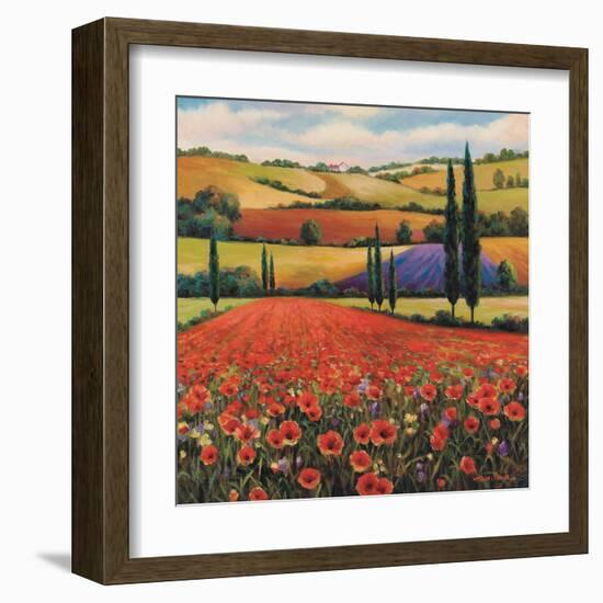 Fields of Poppies II-TC Chiu-Framed Art Print