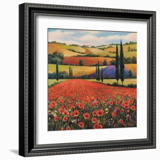 Fields of Poppies II-TC Chiu-Framed Art Print