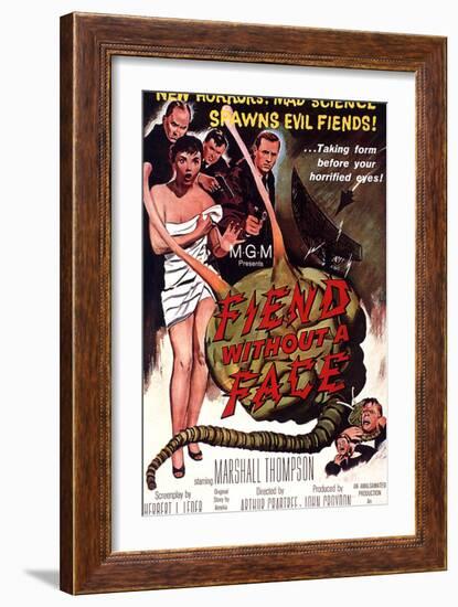 Fiend Without A Face, Kim Parker, Marshall Thompson, 1958-null-Framed Art Print