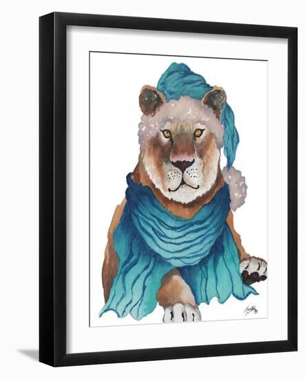 Fierce Holiday Tiger-Elizabeth Medley-Framed Art Print