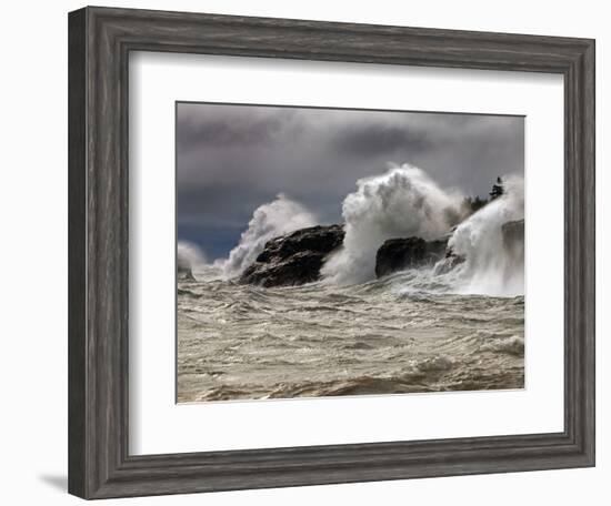 Fierce Lake Superior Waves Pound Minnesota's North Shore-Layne Kennedy-Framed Photographic Print