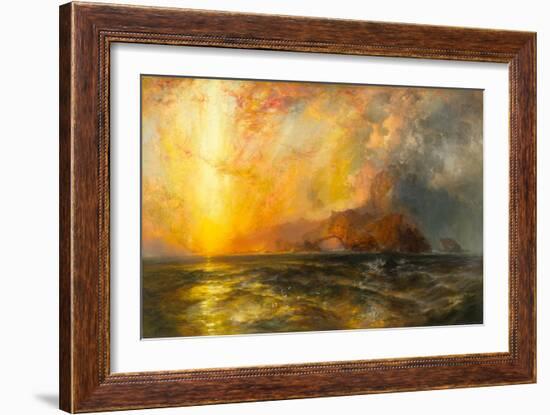 Fiercely the red sun descending/Burned his way along the heavens, 1875-1876-Thomas Moran-Framed Giclee Print