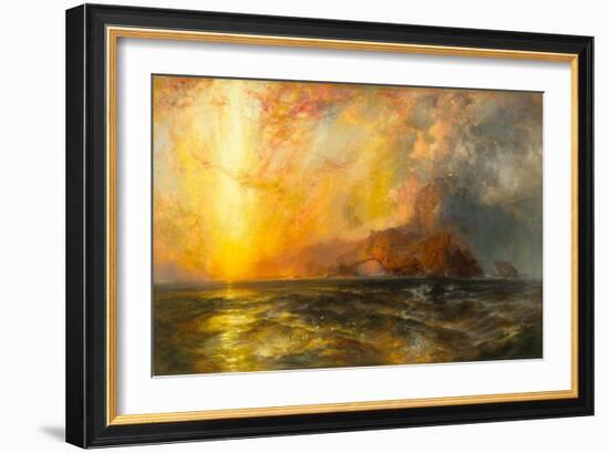 Fiercely the red sun descending/Burned his way along the heavens, 1875-1876-Thomas Moran-Framed Giclee Print