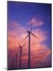 Fiery Cloud at Sunset with Power Generating Windmills, Walla Walla County, WA USA-Brent Bergherm-Mounted Photographic Print