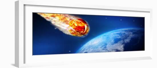 Fiery Comet Heading Towards the Earth-null-Framed Photographic Print